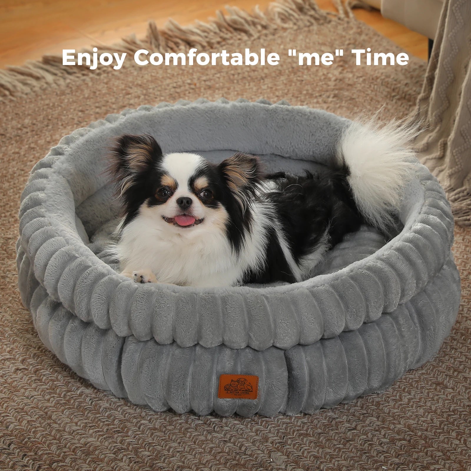Dog Bed for Medium Dogs Cozy  Bed for Indoor  Washable Round Pet Bed
