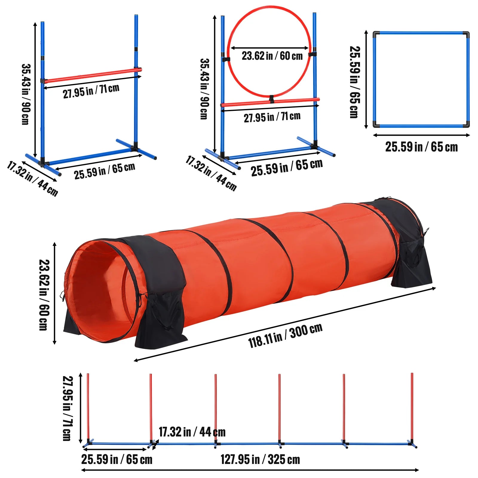Dog Agility Training Equipment 4 PCS/5 PCS/7 PCS Set