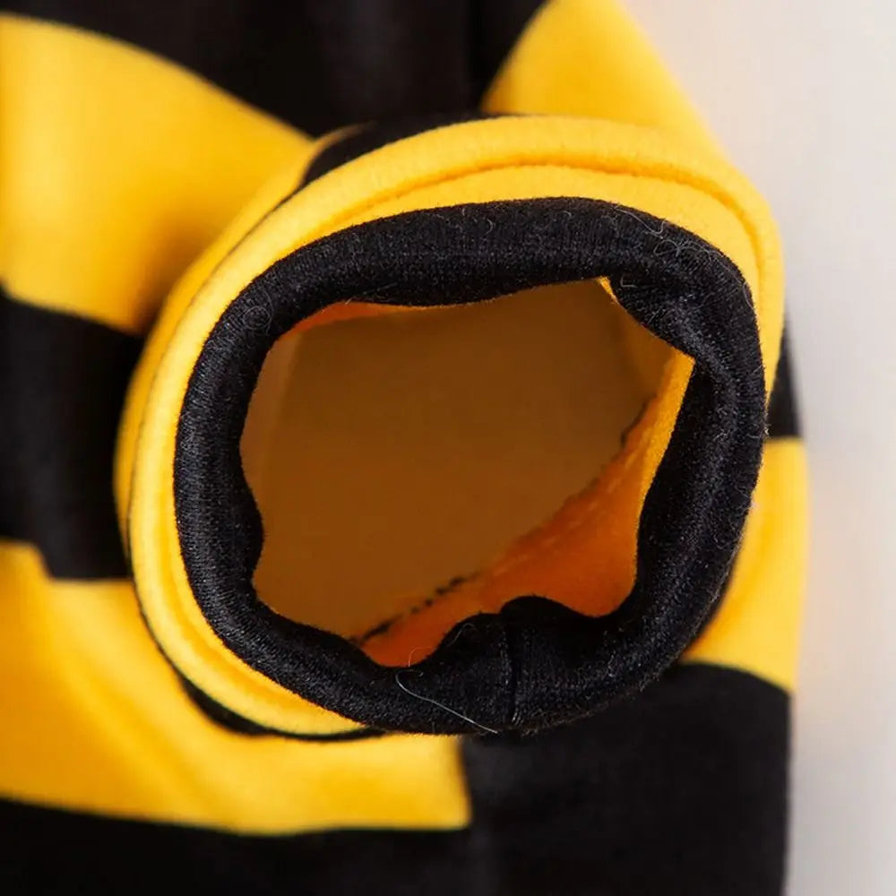 Soft Pet Bee Costume Hooded Breathable Winter Warm Bee Cosplay Costume