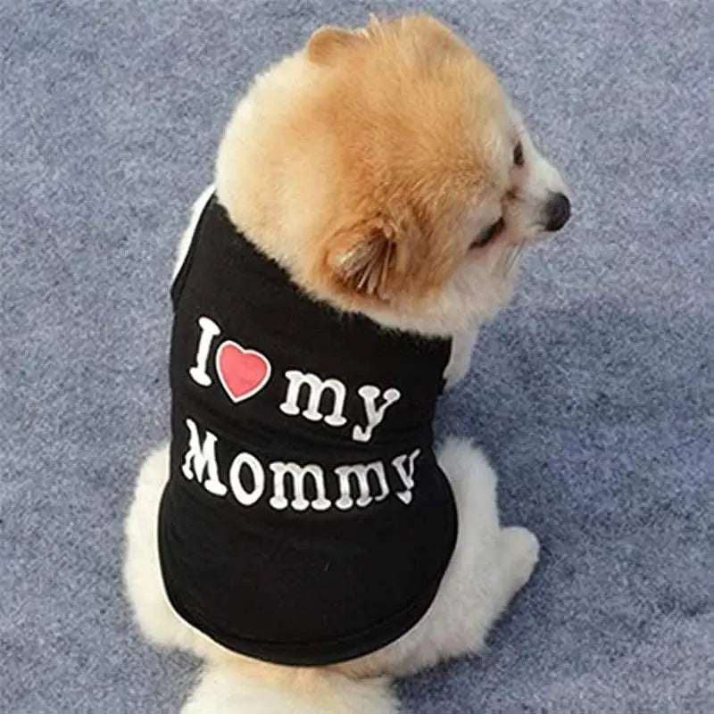 Dog Vest, "I Love My Daddy, Mommy" Puppy T-Shirt, Summer Sleeveless Vest