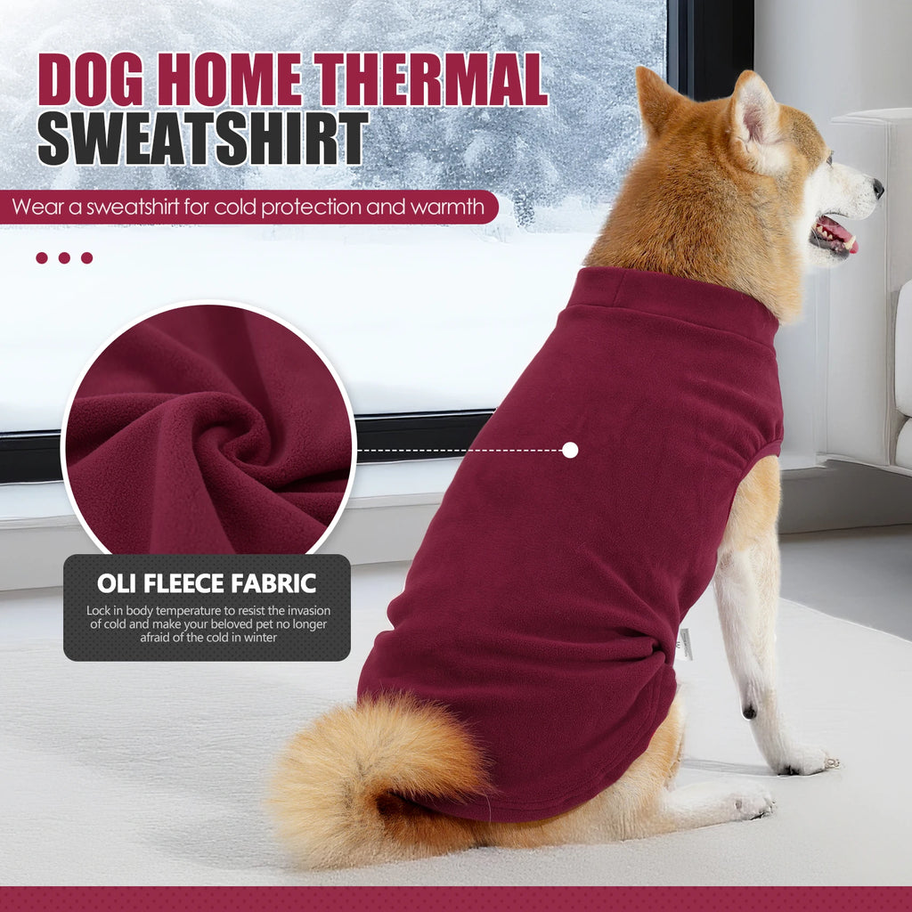 Fleece Dog Sweater,Stretchy Pullover Soft Dog Jacket,Lightweight