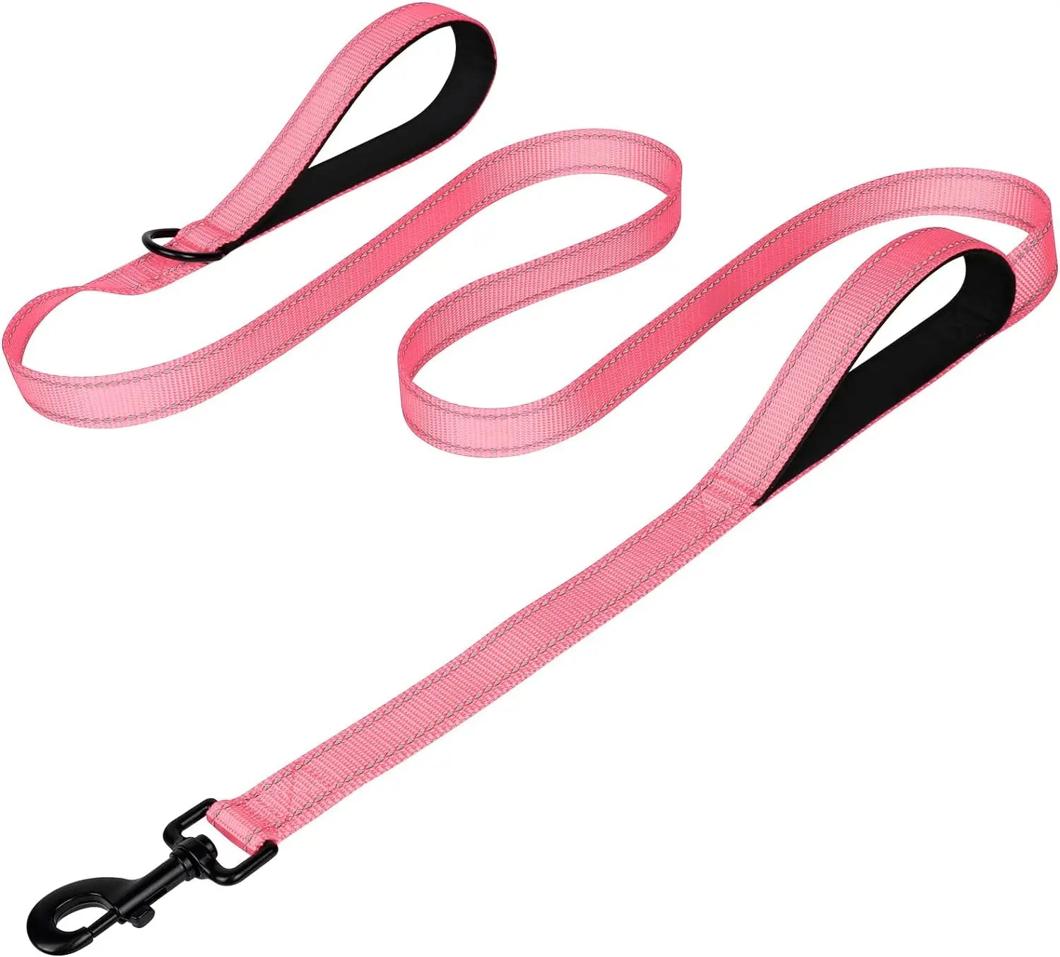 Heavy Handle Dog Leash with Reflective Strips for Night Safety