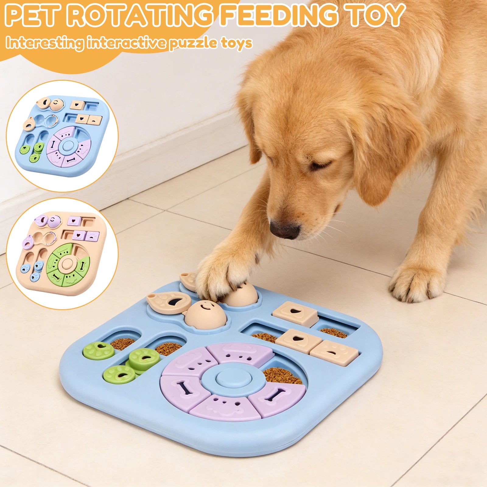 Interactive Dog Puzzle Toys Plastic Treat Dispensing Slow Feeder