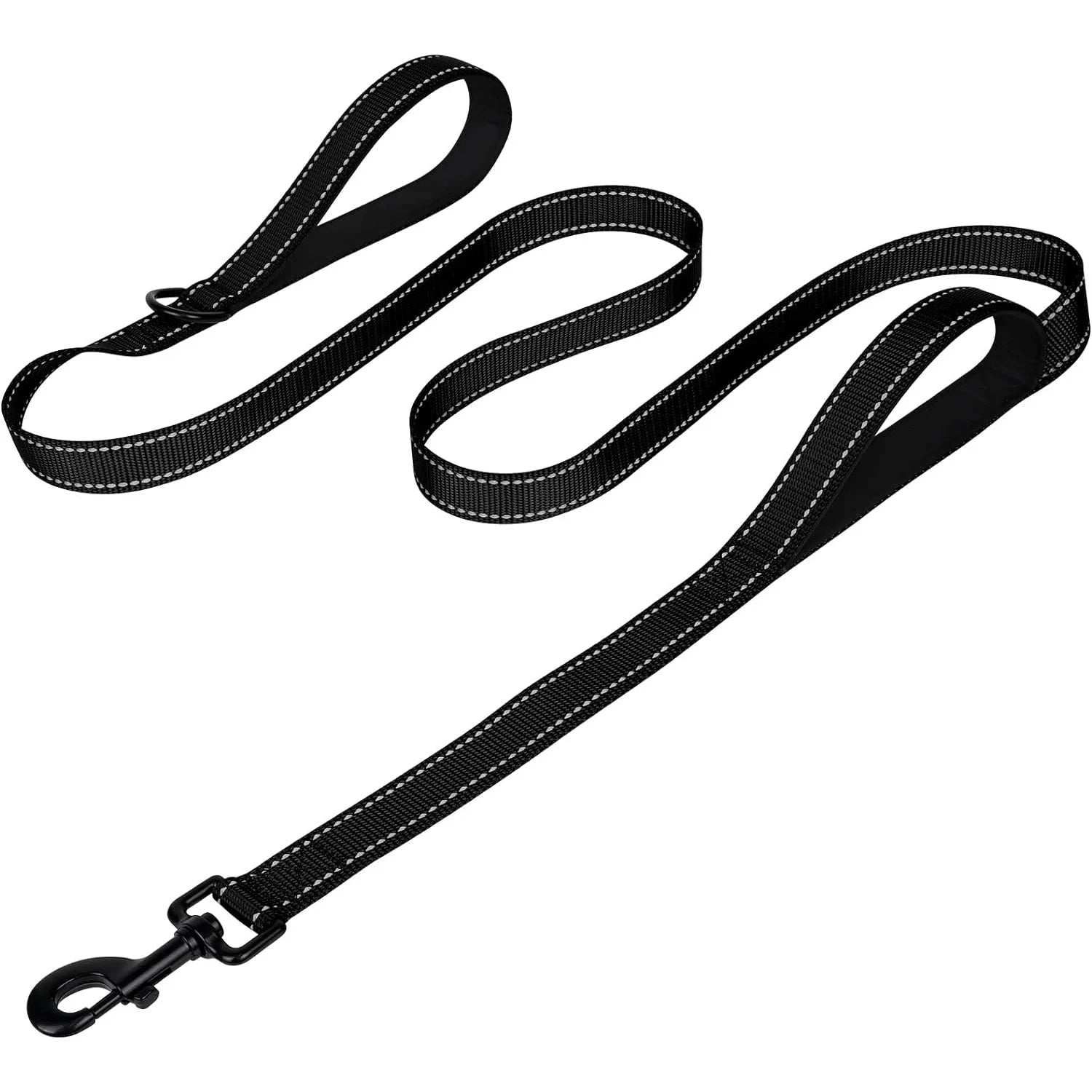 Heavy Handle Dog Leash with Reflective Strips for Night Safety