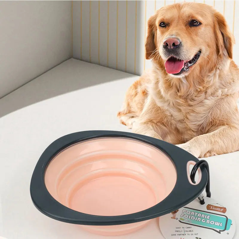 Pet Folding Silicone Bowl Collapsible Dog Outdoor Travel