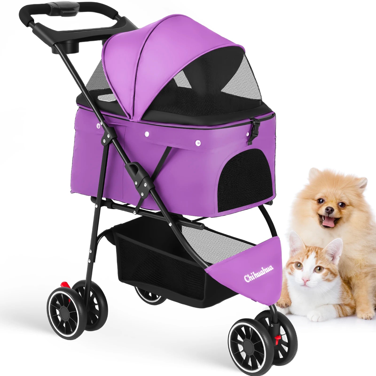 Pet Stroller For Small Puppy Dogs & Cats Travel Portable Dog Stroller