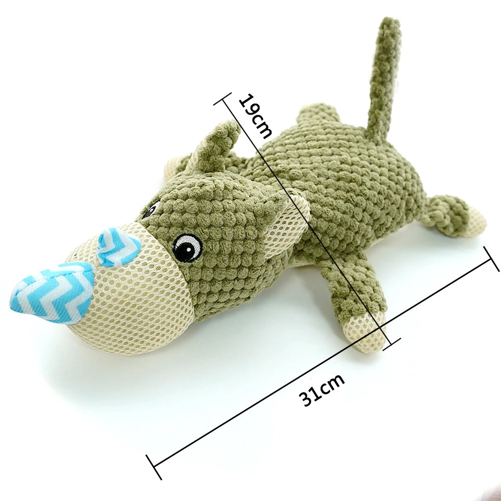 Plush Dog Toy Animals Shape Bite Resistant Squeaky Toys