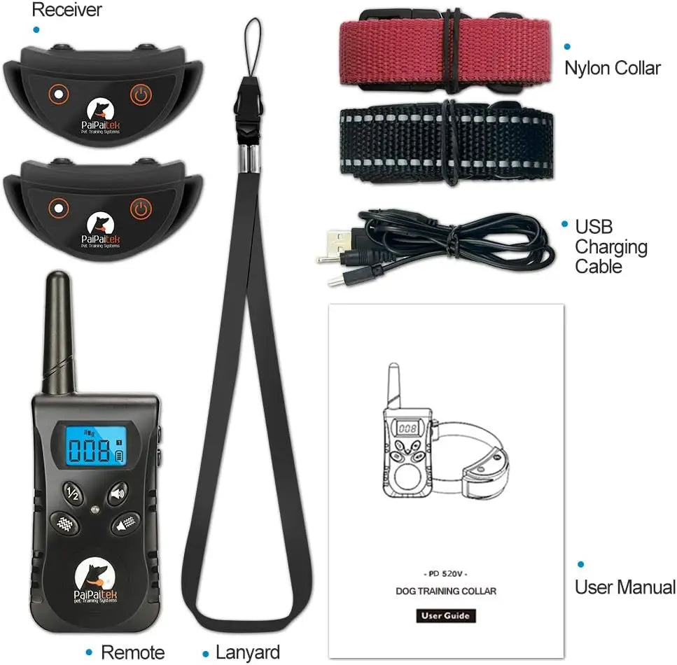 No Shock Dog Training Collar with Remote,1600ft Rechargeable