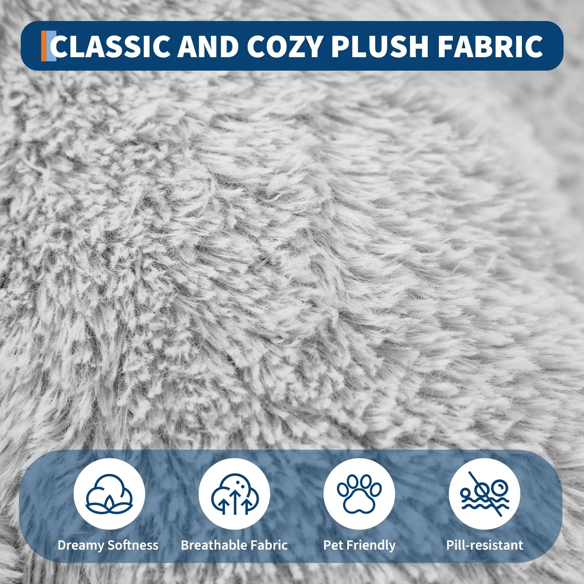 Oversized Human Dog Bed Orthopedic Faux Fur Pet Bed With Pillow