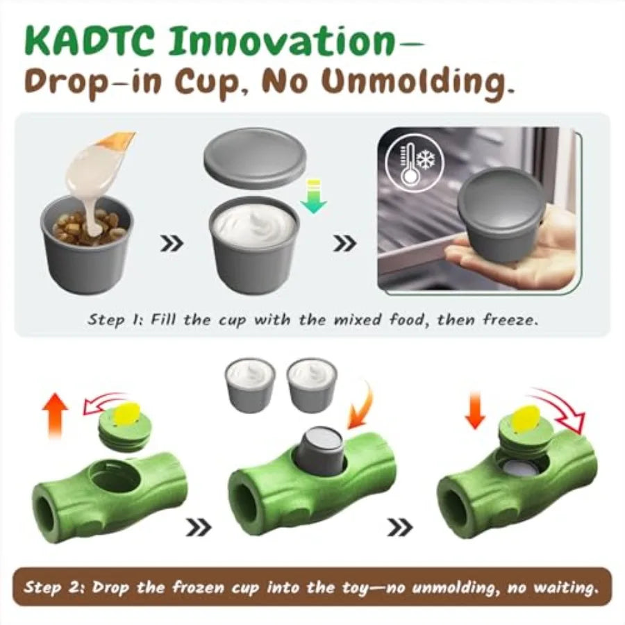 3-in-1 Durable Dog Enrichment Toy - Long-Lasting Fillable and Frozen Lick Toy.