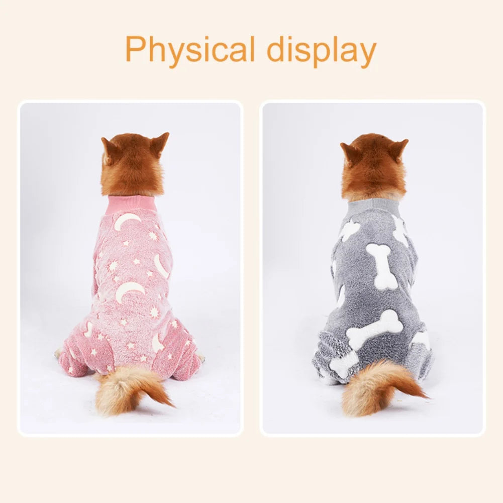 Winter Dog Jumpsuit Warm Fleece Puppy Dog Pajamas