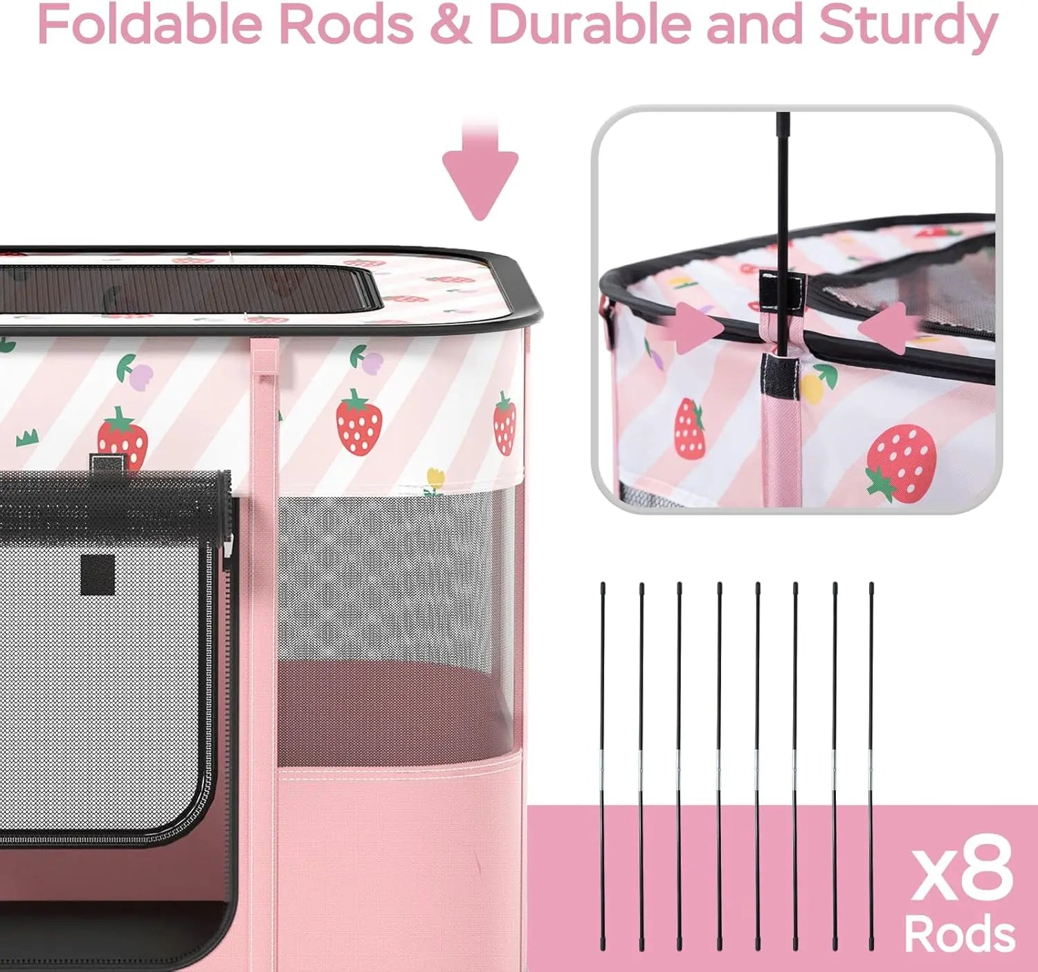 Portable Collapsible Pet Playpen for Dogs  Indoor Outdoor Travel