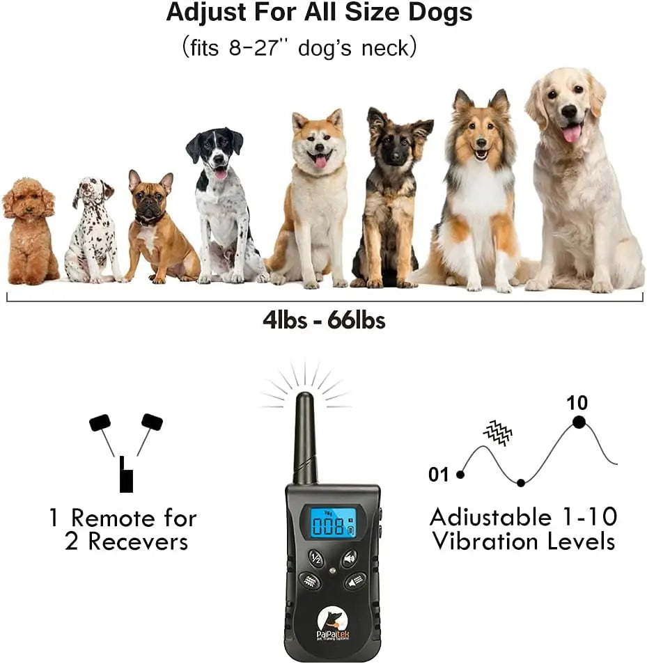 No Shock Dog Training Collar with Remote,1600ft Rechargeable Vibration Collar.