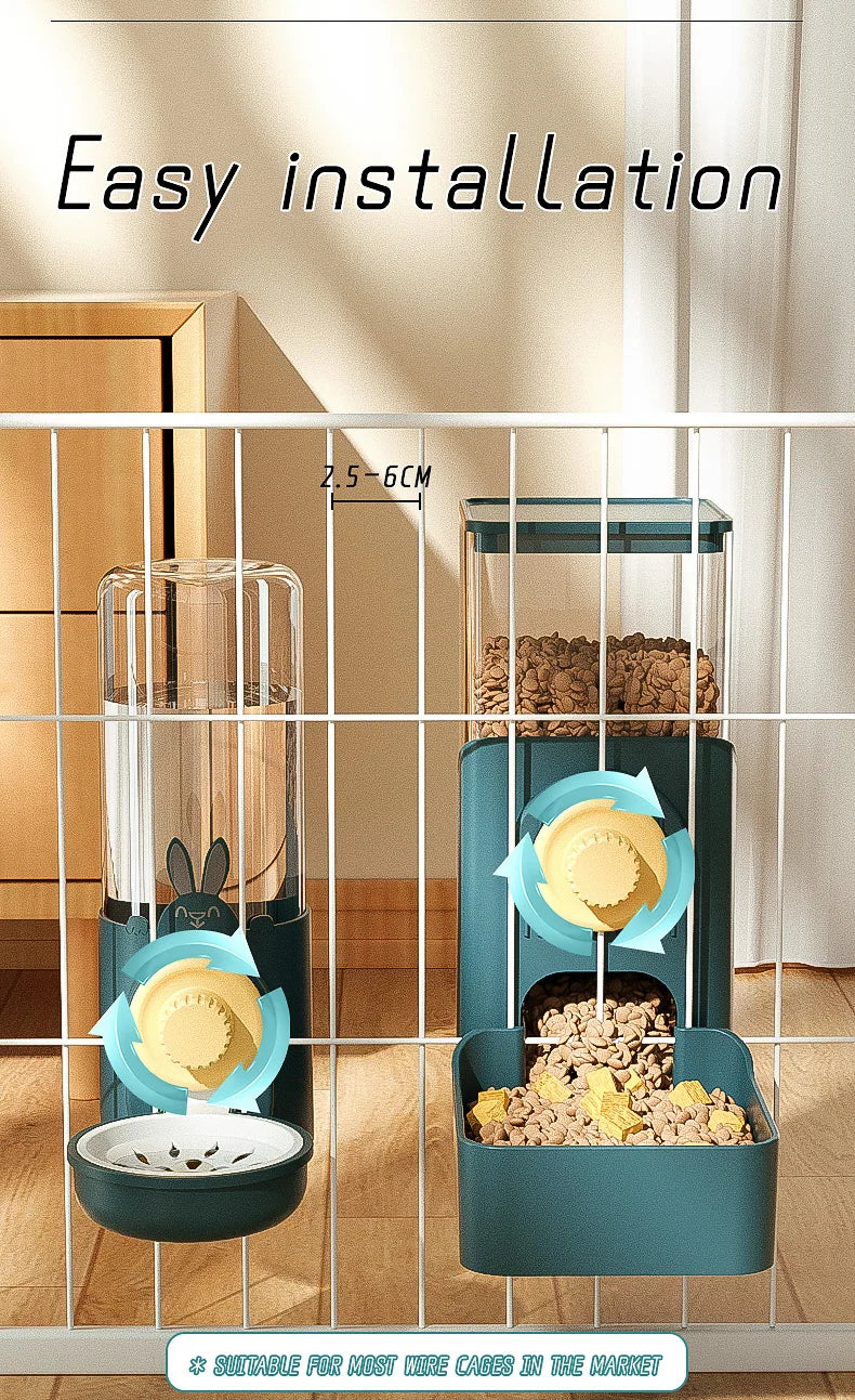Automatic Pet Bowls Cage Hanging Feeder