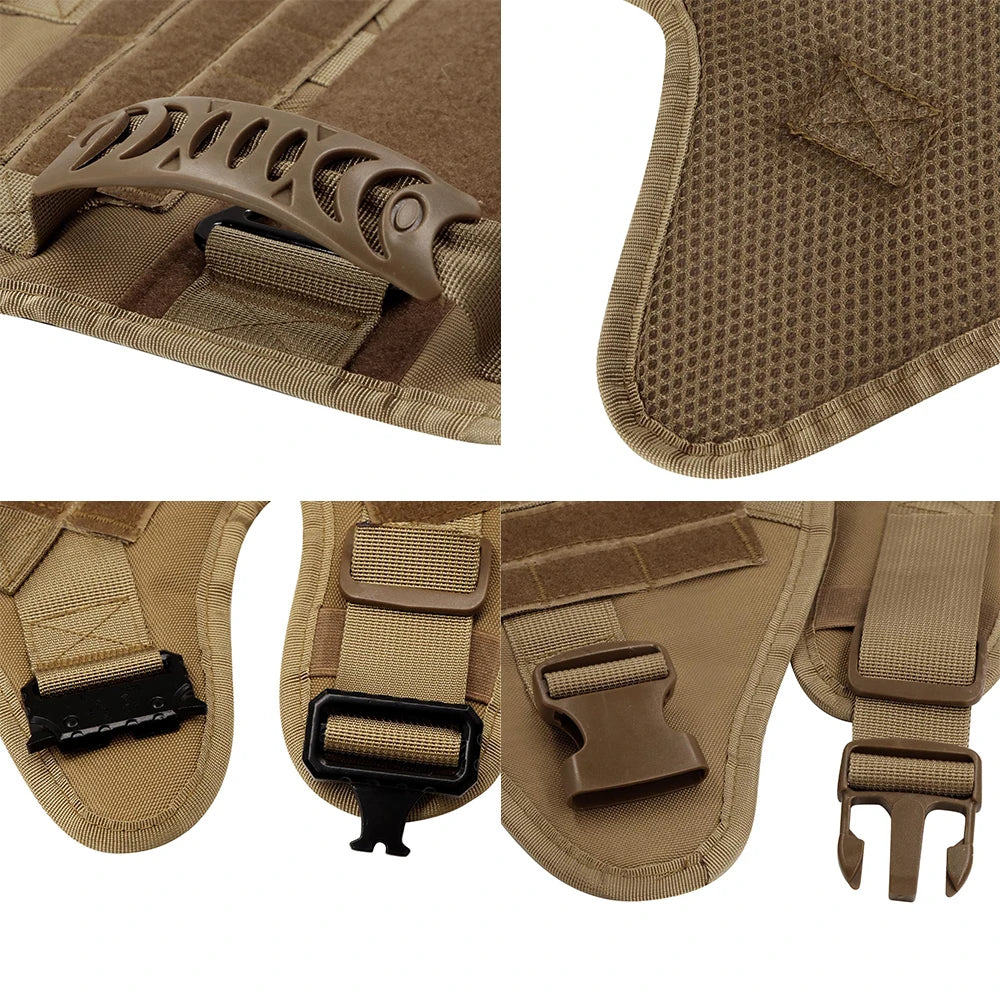 Tactical Dog Harness Collar Leash Pouches For Medium Large Dogs