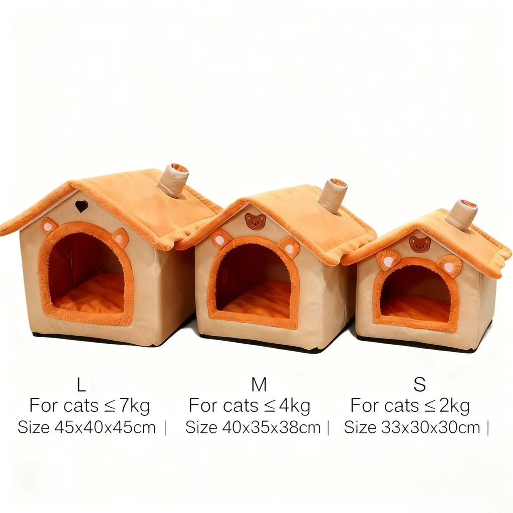 All Season Dog House Style Bed - Removable Washable Pet Bed for Small Dogs