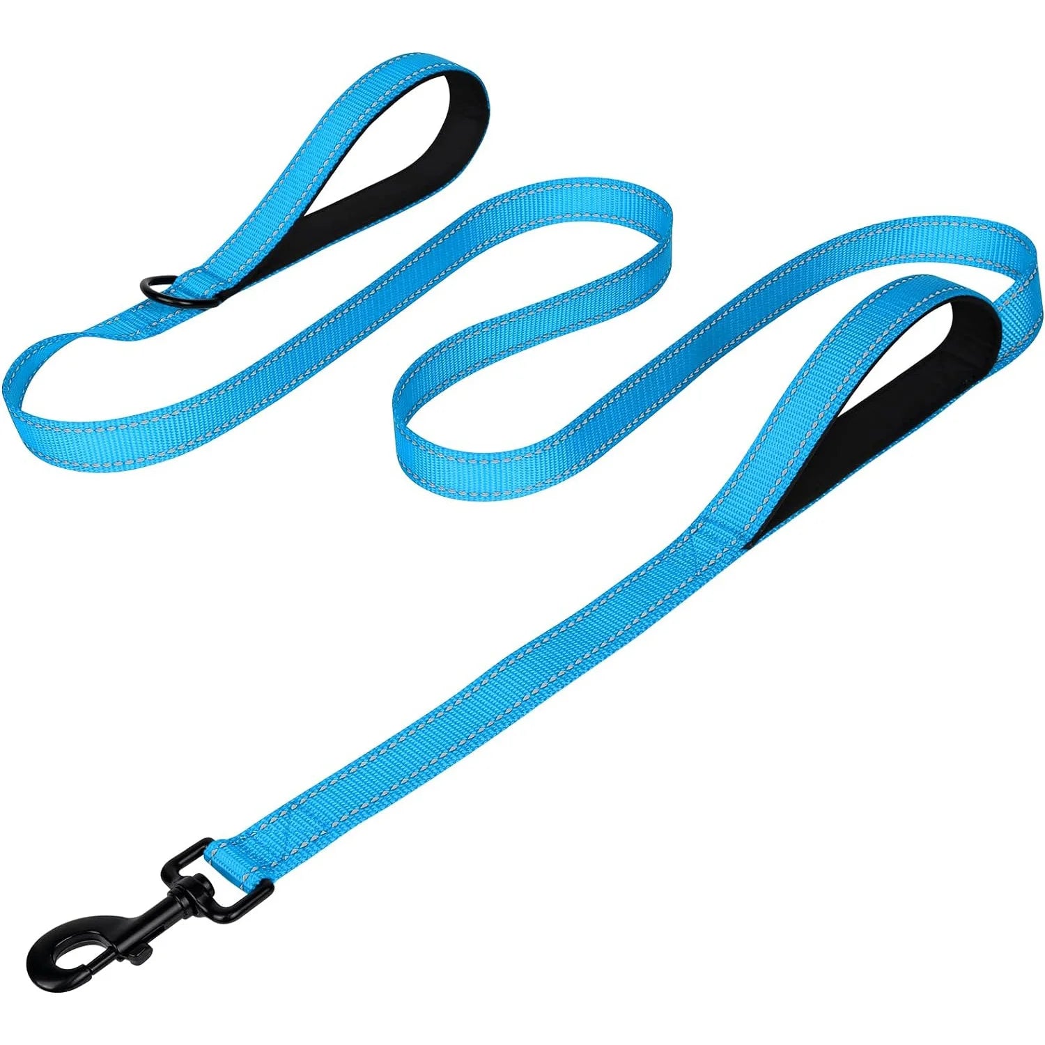 Heavy Handle Dog Leash with Reflective Strips for Night Safety