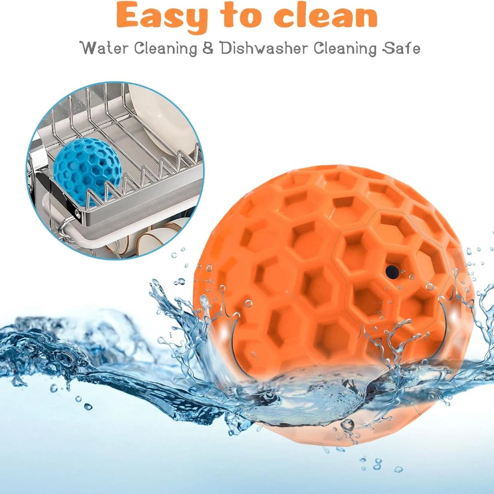 2pcs Indestructible Squeaky Dog Toys, Interactive Dog Balls