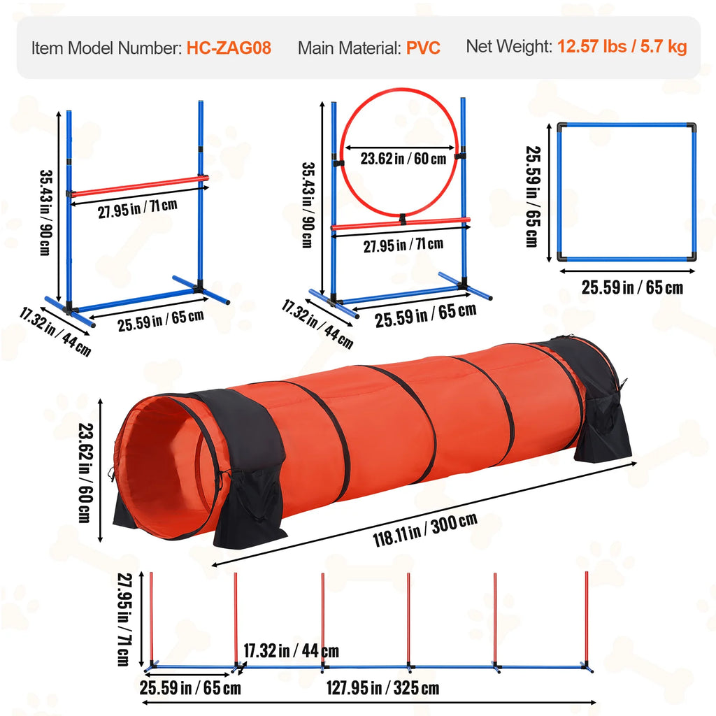 Dog Agility Training Equipment 4 PCS/5 PCS/7 PCS Set