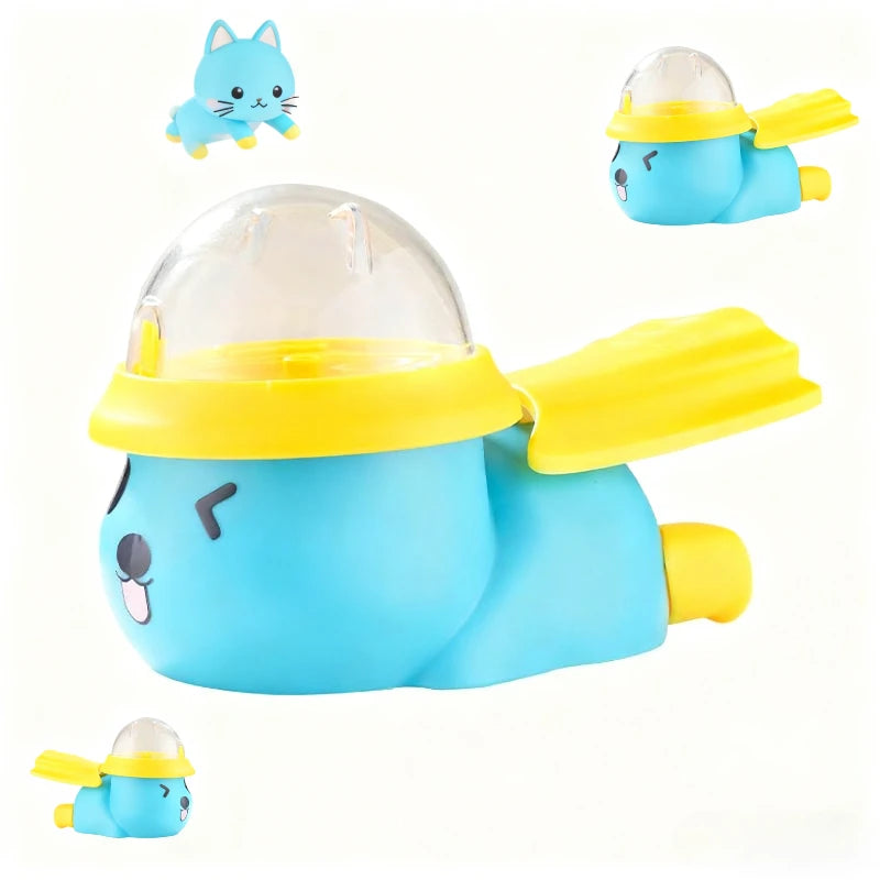 Cute Bear Plane Pet Food-dispensing Toy - Press Rotate Design