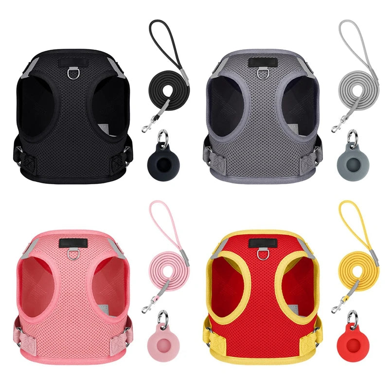Pet Harness With Airtag Tracker And Leash Sets