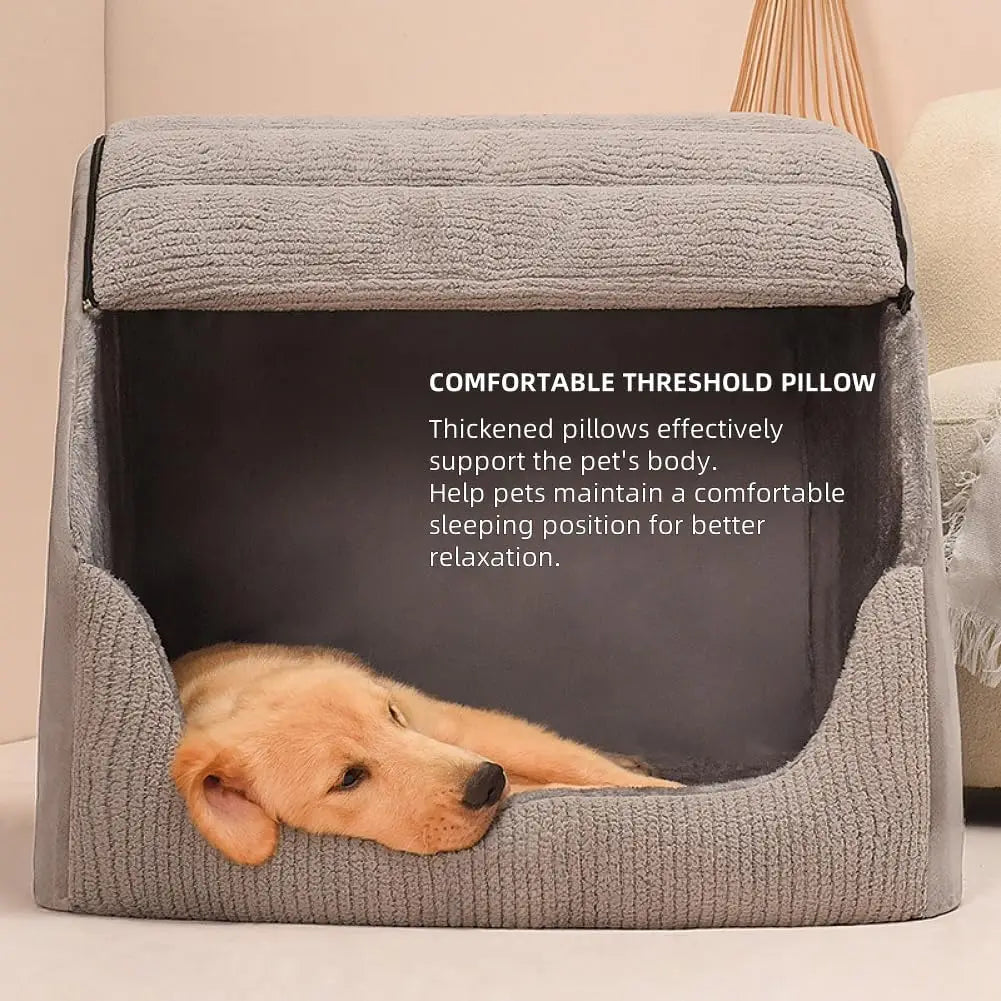 Extra Large Dog Bed House with 30D Memory Sponge,