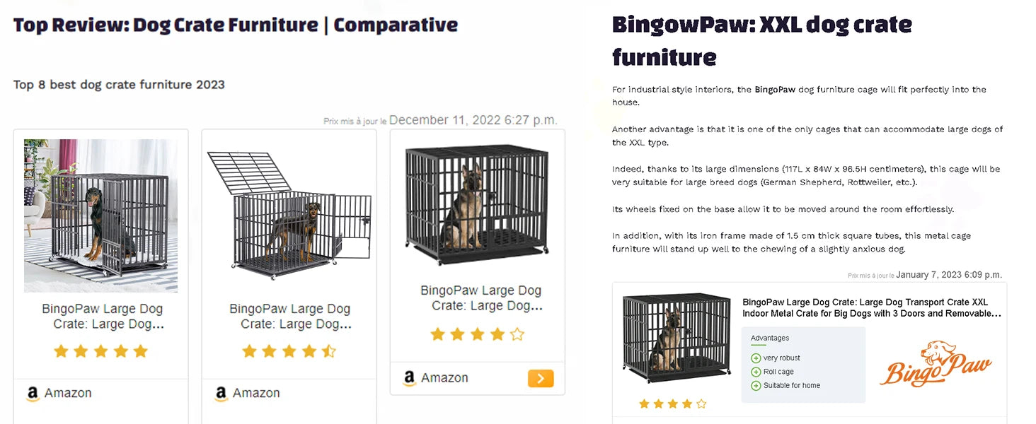 XXL Large Heavy Duty Dog Crate Strong Pet Cage  Square Tube Metal Kennel