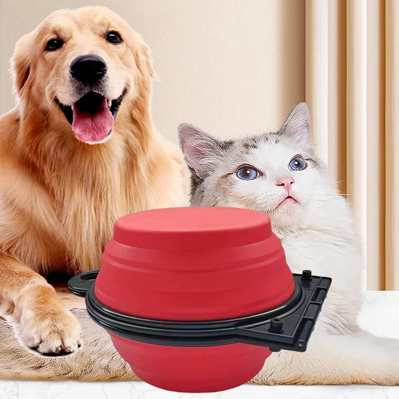2 in 1 Collapsible Dog Travel Bowl Double Bowls Folding