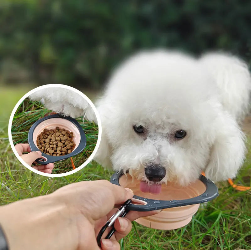 Pet Folding Silicone Bowl Collapsible Dog Outdoor Travel