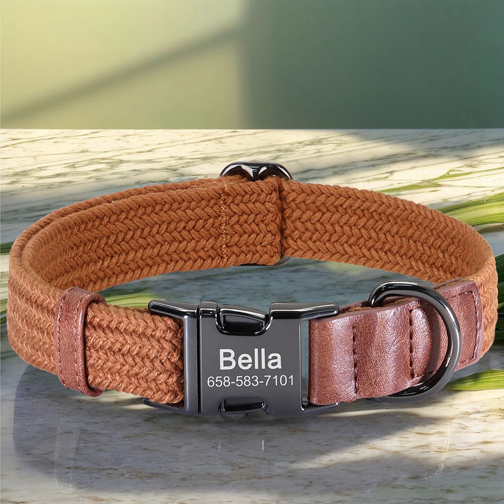 Personalized Nylon Dog Collar Adjustable Dog Collars Custom Pet Name