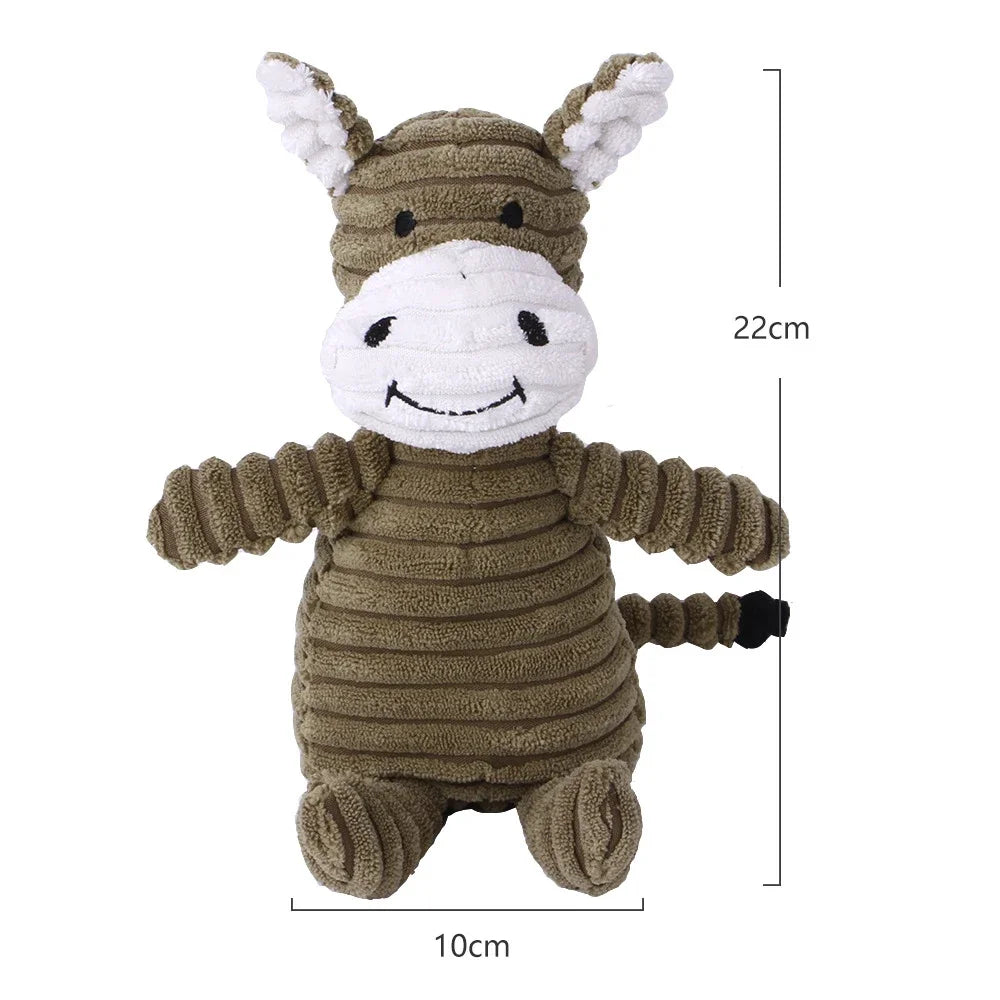 Plush Dog Toy Animals Shape Bite Resistant Squeaky Toys