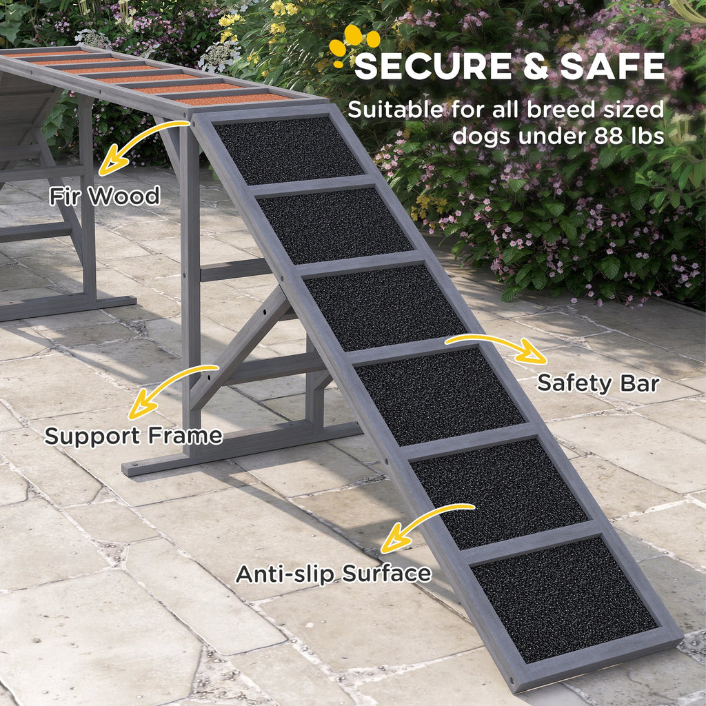 Dog Agility Training Ramp with Safety Bars 35 Degree Slope