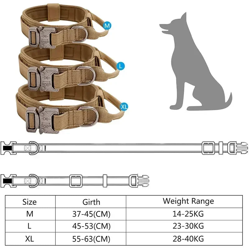 Outdoor Sports Style Tactical Dog Collar For Medium To Large Dogs