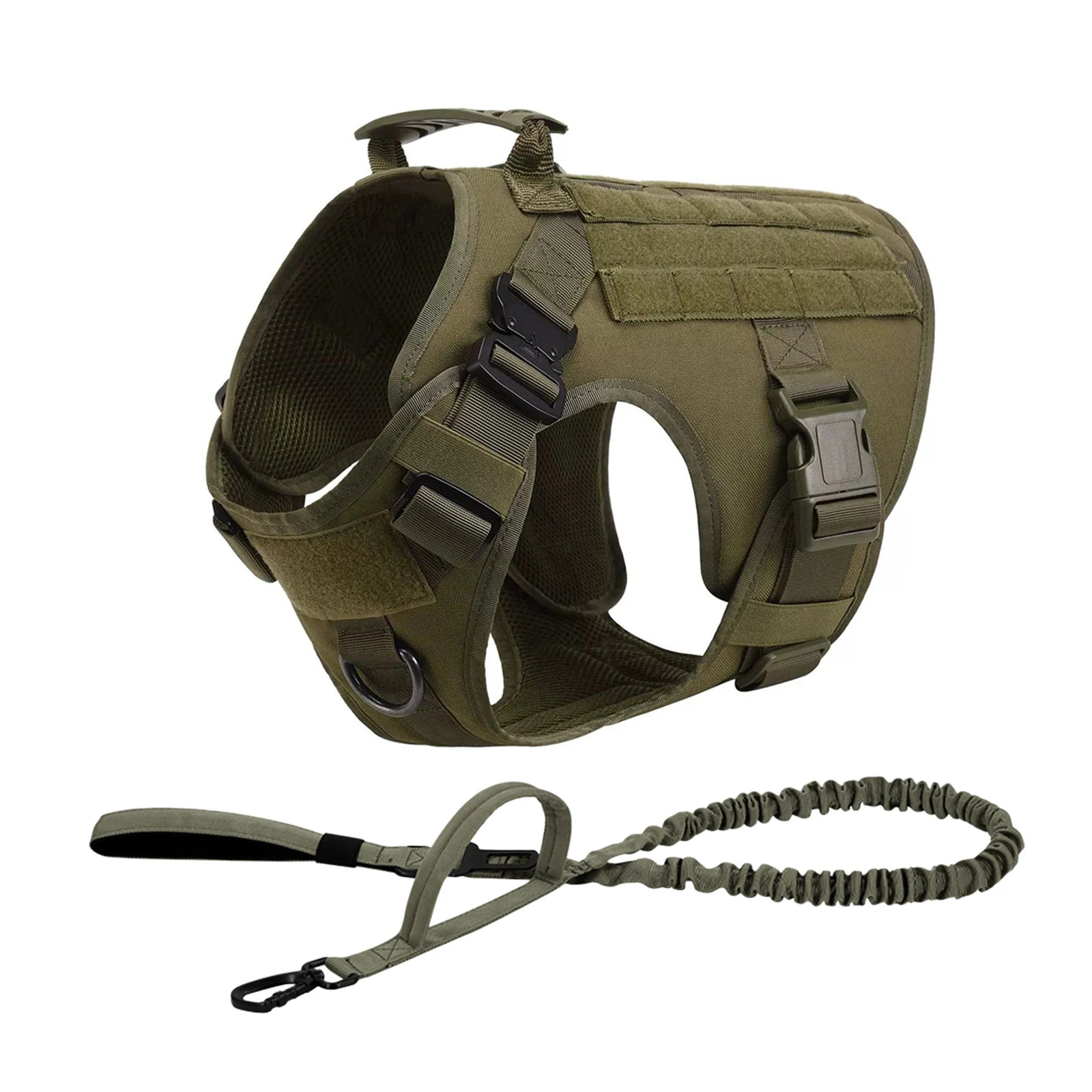 Tactical Dog Harness Collar Leash Pouches For Medium Large Dogs