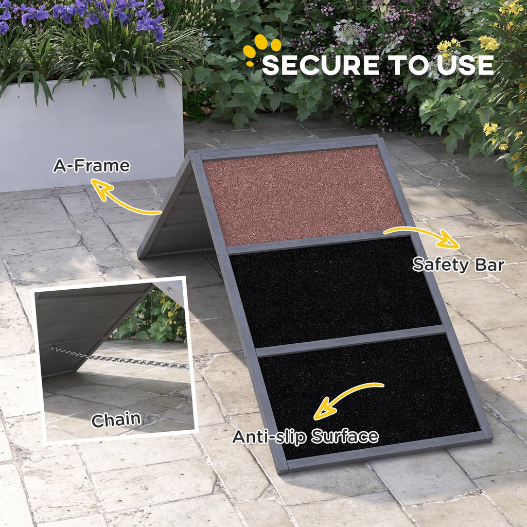 Adjustable Height Dog Agility Ramp A Frame with Anti Slip Surface.