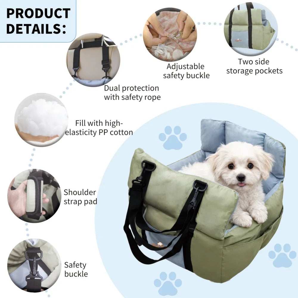 Portable Dog Car Seat Pet Puppy Booster Travel Bed