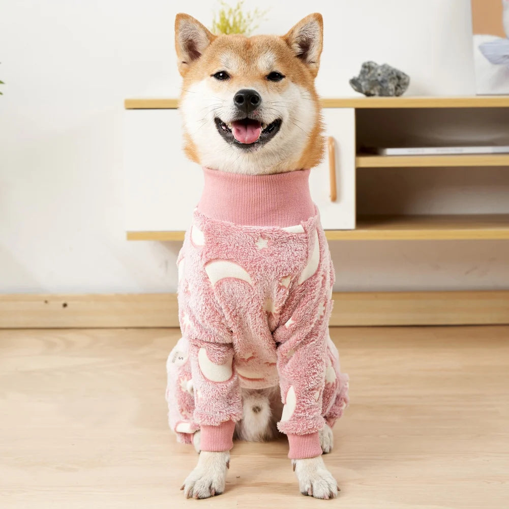 Winter Dog Jumpsuit Warm Fleece Puppy Dog Pajamas