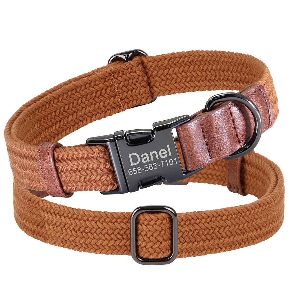 Personalized Nylon Dog Collar Adjustable Dog Collars Custom Pet Name