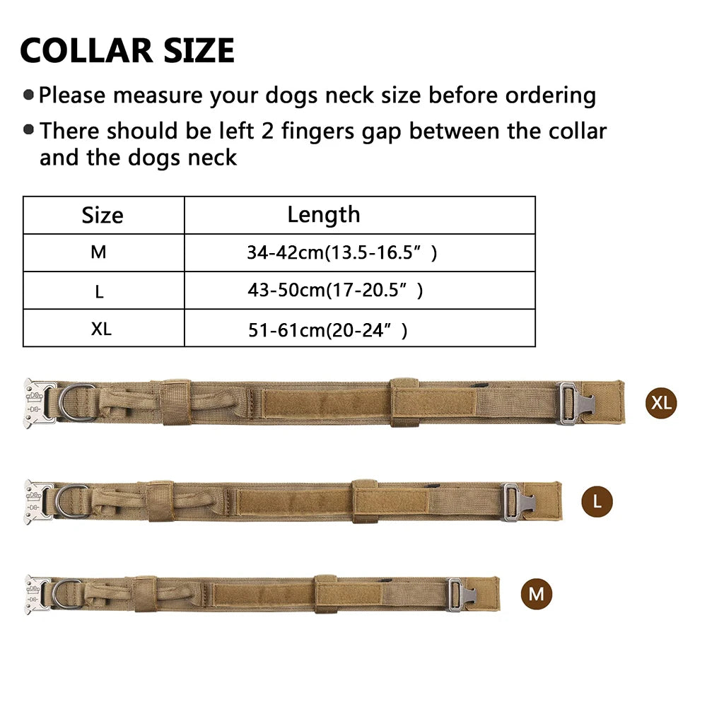 Tactical Dog Harness Collar Leash Pouches For Medium Large Dogs