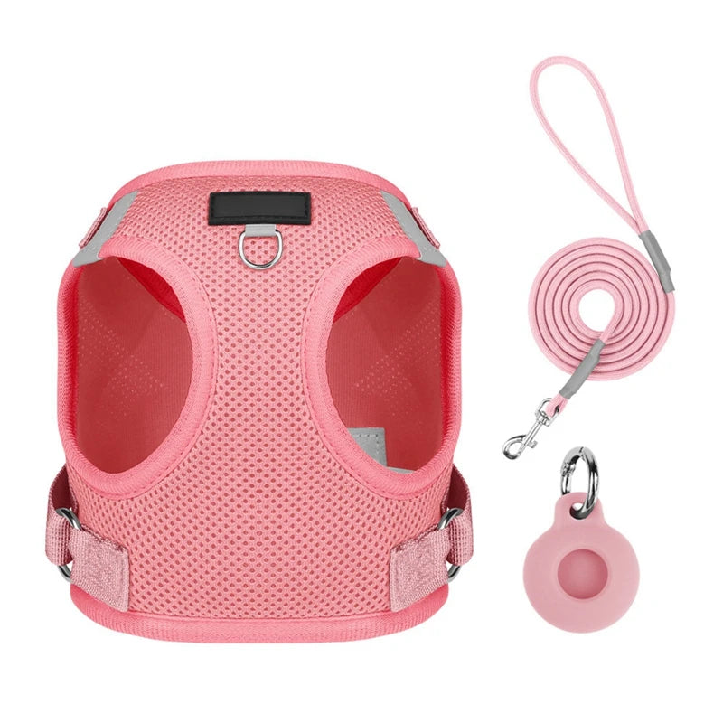 Pet Harness With Airtag Tracker And Leash Sets