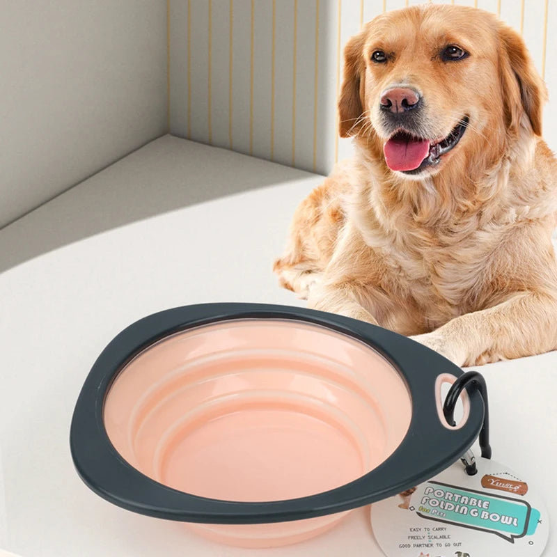 Pet Folding Silicone Bowl Collapsible Dog Outdoor Travel