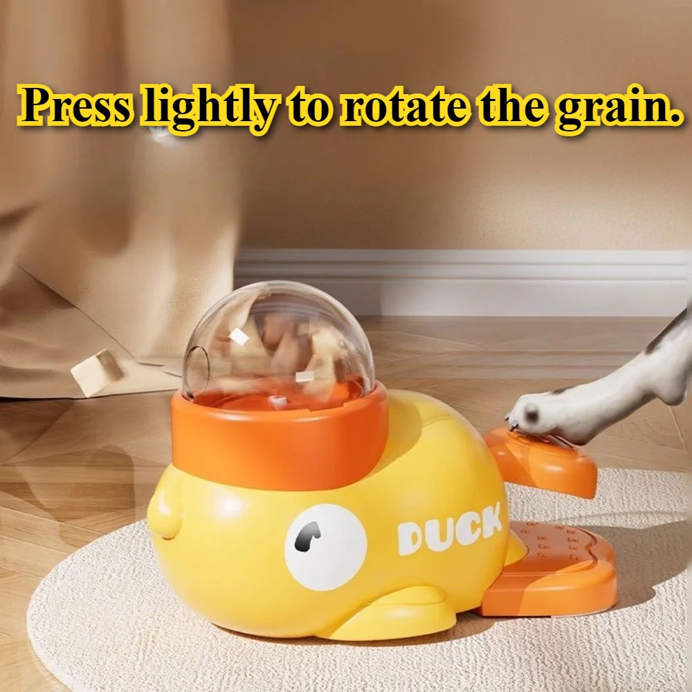 Pet slow food bowl, duck dog snack dispenser, interactive feeder