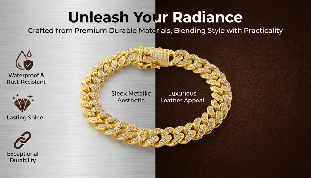 Luxury Hip Hop Dog Collar, Gold Tone Stainless Steel Chain,