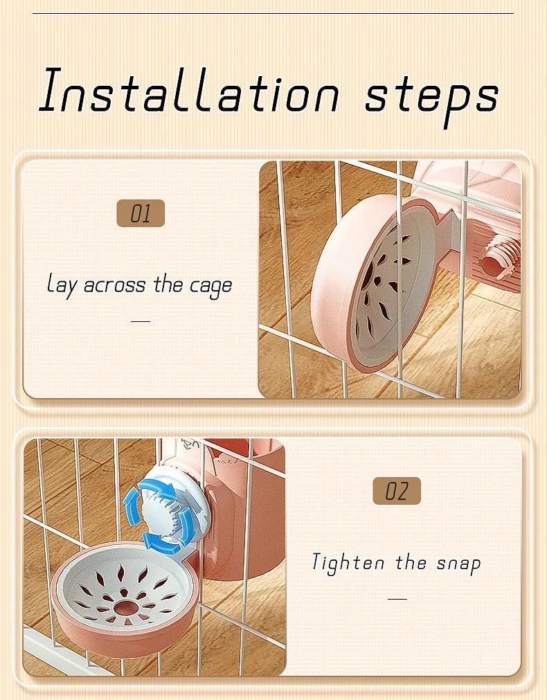 Automatic Pet Bowls Cage Hanging Feeder