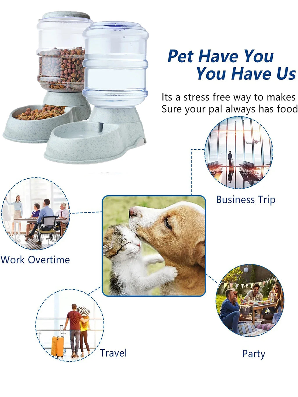 Automatic Water Dispenser Large Capacity Pet Feeder and Waterer