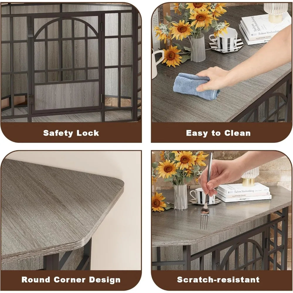 corner dog crate furniture, 52 inch large dog kennel