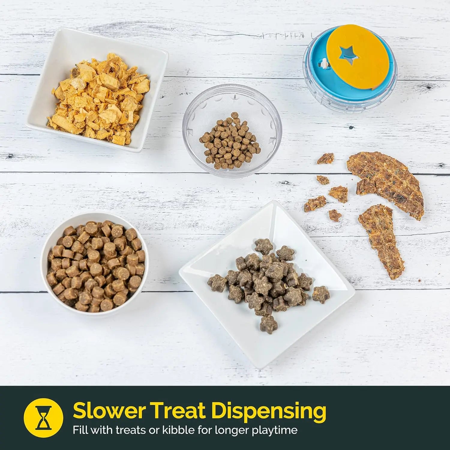 4" IQ Treat Ball Dog Toy, Interactive Food Dispenser.