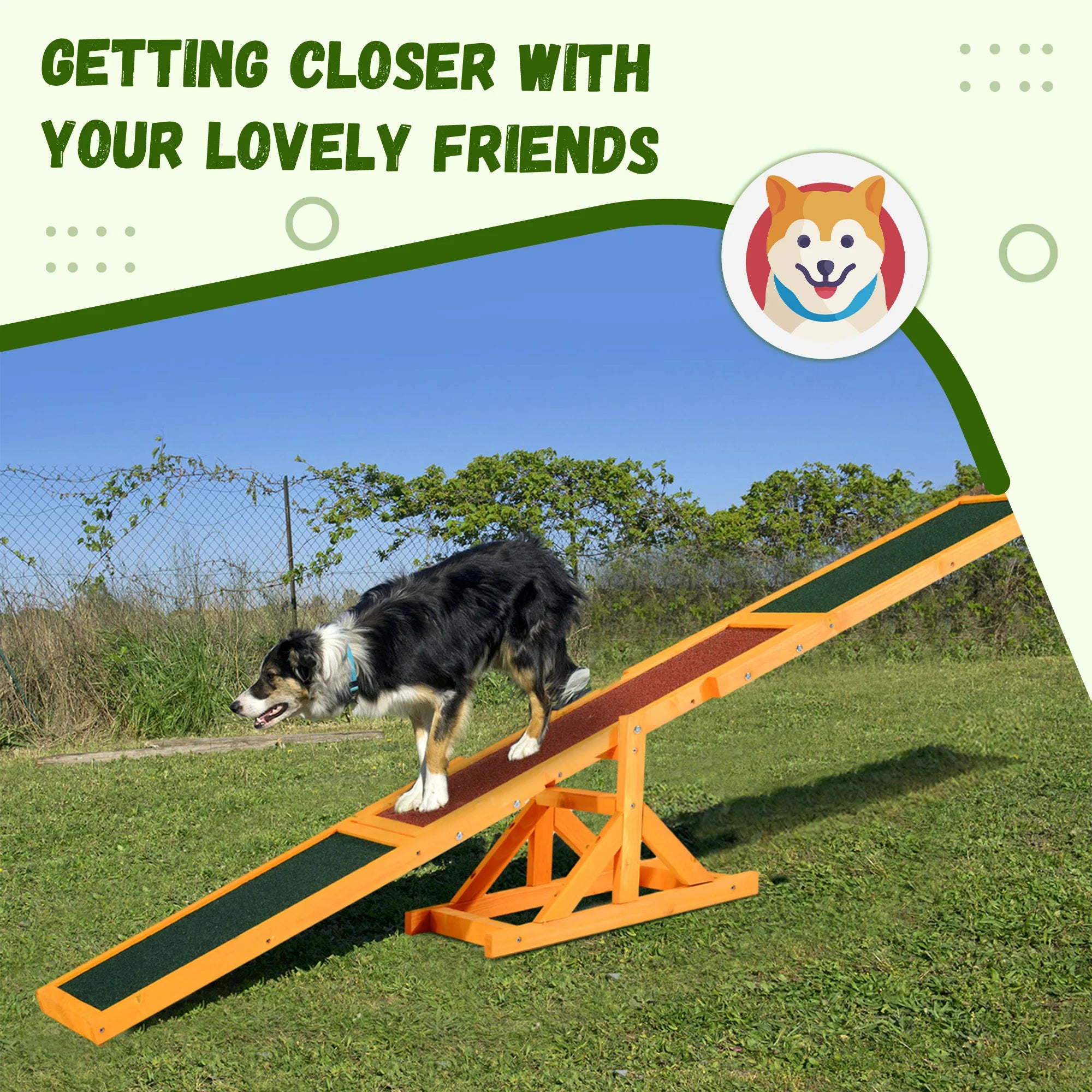 Dog Agility Seesaw Teeter Board for Training Pets Up To 88 Lbs.