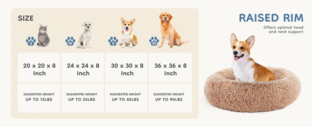 JHK Calming Dog Bed for Medium to Large Dogs Washable