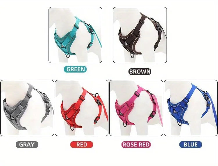 No Pull Dog Harness and Leash Set Adjustable Pet Harness Vest.